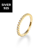 [S925] 2MM プロング セッティング テニス リング / [S925] 2MM Prong Setting Tennis Ring (gold)