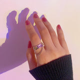 Silver Bear chain ring (6673130913910)