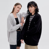 Check logo side pocket cardigan C5 Black (6615966285942)