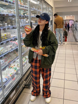 プラハディープカラーチェックパンツ