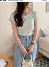 [SHOPPERMADE] パステルスクエア半袖Tシャツ (5color)