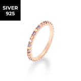 [S925]2㎜テニスリング/[S925] 2MM Pastel Tennis Rilng (rosegold)