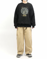 サークルムーンキャットスウェットシャツ / Circle Moon Cat Sweatshirt_Black