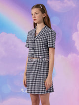 (JK-21311) CHECK CROP SHORT JACKET NAVY (6560689553526)