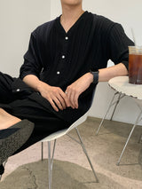 ニューゲントオーシャンアイスプリーツセットアップロングワイドパンツ / New Gent Ocean Ice Pleats Set-up Long Wide Pants (2 colors)