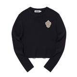 EMBLEM WAPPEN ROUND NECK KNIT [NAVY]
