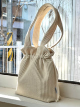 Ribbed fabric String bag