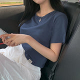 デイリーラベルセミクロップショートスリーブTシャツ