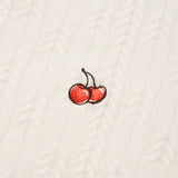 SMALL CHERRY CABLE CROP KNIT[WHITE]
