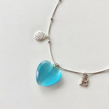 ディープブルーハートネックレス/DEEP BLUE HEART NECKLACE