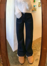 ワイドフィットダークブルーデニムパンツ / WIDE FIT DARK BLUE DENIM PANTS [17790]