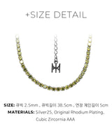 ライムミニテニスネックレス/[S925] Lime Mini Tennis Necklace (black silver)