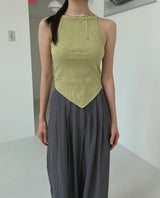 スラブホルタースリーブレス / Slub Halter Sleeveless (4color)