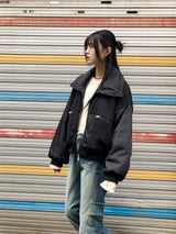 [MADE] Beckin high neck knit color combination balloon aviation jumper