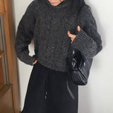 Jirun Twisted Turtleneck Polar Long Sleeve Knit