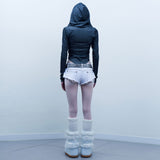 Corset Hoodie [White Gray]