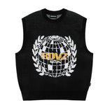 SECRET CLUB KNIT VEST - BLACK (6692512071798)