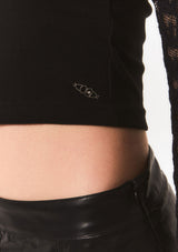 lace bolero hook top - black