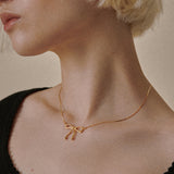 [925 Silver] Flow Ribbon Necklace - Gold