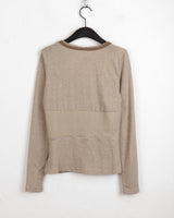 Zenki Vintage Button Ribbed Slim V-Neck T-Shirt
