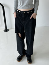 ビジョワイドデニム / no.1108 Black Blue Bijo Wide Denim