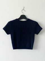 Twisted knitwear short-sleeved