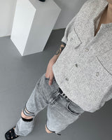 SI リブドジーンズ / SI ripped jeans (2 colors)