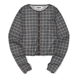 スモールチェリーシースルーパターンカーディガン / SMALL CHERRY SEE THROUGH PATTERN CARDIGAN [BROWN]