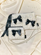 Glossy Organza Ribbon Zip-pouch (M)