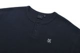 ボタンアップ / BUTTON UP WAFFLE HENLEY NECK_NAVY