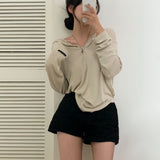 [Bellide made] Chalang snap ribbed T-shirt