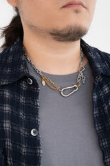 ヘビーアンドチャンキーミックスチェーンネックレス/[Unisex] Heavy and chunky mix chain necklace