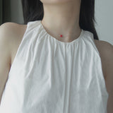 コーラルシルバーボールチェーンネックレス / Coral Silverball Chain Necklace