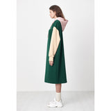 HOODIE LONG JERSEY DRESS_DARK GREEN (6609936056438)