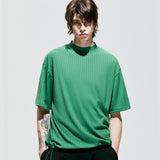 2ウェイリブモックネックTシャツ / 2way rib mock neck t-shirt green