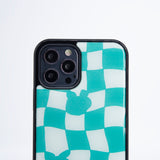 チェッカーボードエポキシアイフォンケース/CheckerBoard GREEN Epoxy Case