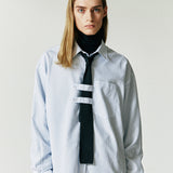 DOUBLE HOLDER STRAP STRIPE SHIRT SKY BLUE