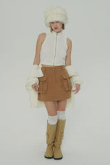  ZIPPER KNIT CARDIGAN SET / IVORY