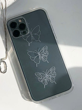 バタフライタトゥーホワイトフォーンケース / Butterfly Tattoo White Phone Case