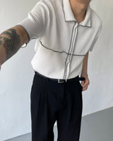 DL ステッチVネックカラーニットウェア / DL Stitch V-Neck Collar Knitwear (2 colors)