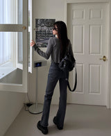 バンスパンブラックブーツカット