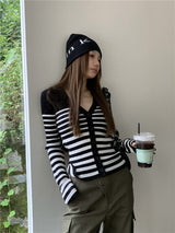 backpoint stripe cardigan
