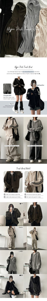 Crew Track Knit Hood Zip-Up
