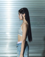 basic bra top - light grey