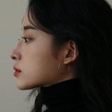 14K GOLD 27MM PIPE RING EARRING (6680545198198)