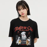 マルチーズDJクラブ半袖Tシャツ/Maltese DJ club half sleeve tshirts