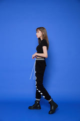 XストリングクロップドTシャツ / TOP(4653) X-string cropped tee