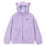 パンクベアフリースジャケット / 0 1 punk bear fleece jacket - VIOLET