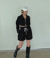 ステッチリネンショーツ/Stitched Linen Shorts (3color)