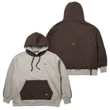 ハーフカラーオーバーサイズヘビースウェットフーディー/22 HALF COLOR FB OVERSIZED HEAVY SWEAT HOODIE BEIGE BROWN